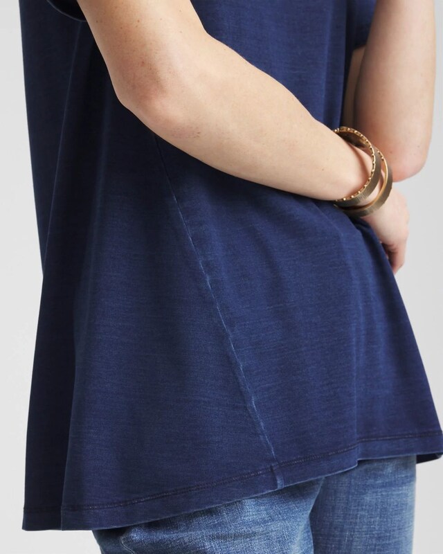 Denim V-Neck Tee - image 4